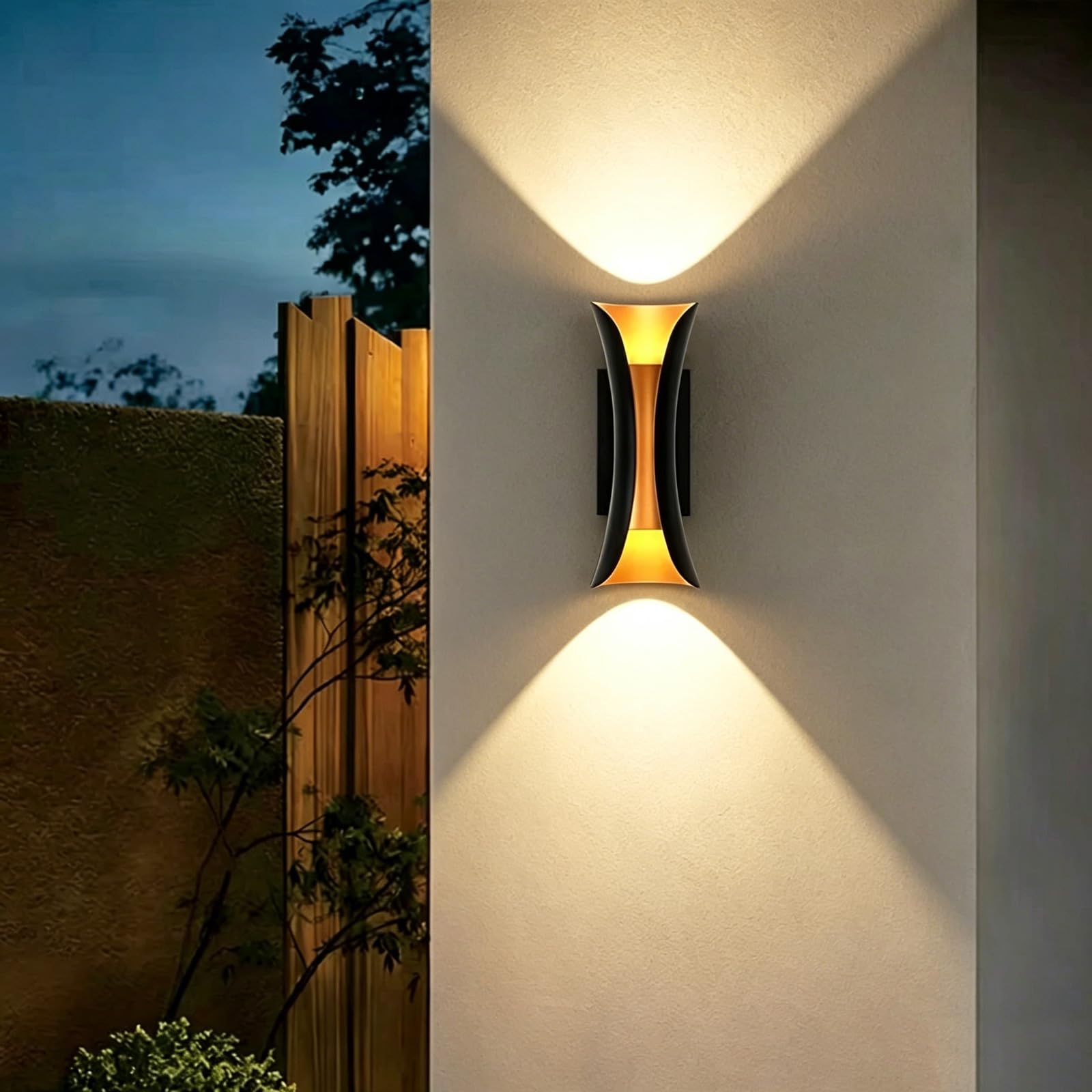 SDUYTDG Aluminum LED Outdoor Wall Lights 3000K Modern Black Wall Sconce, IP65 Waterproof Up Down Lighting Fixtures for Entrance, Hallway, Garage, Outdoor Porch Lamp