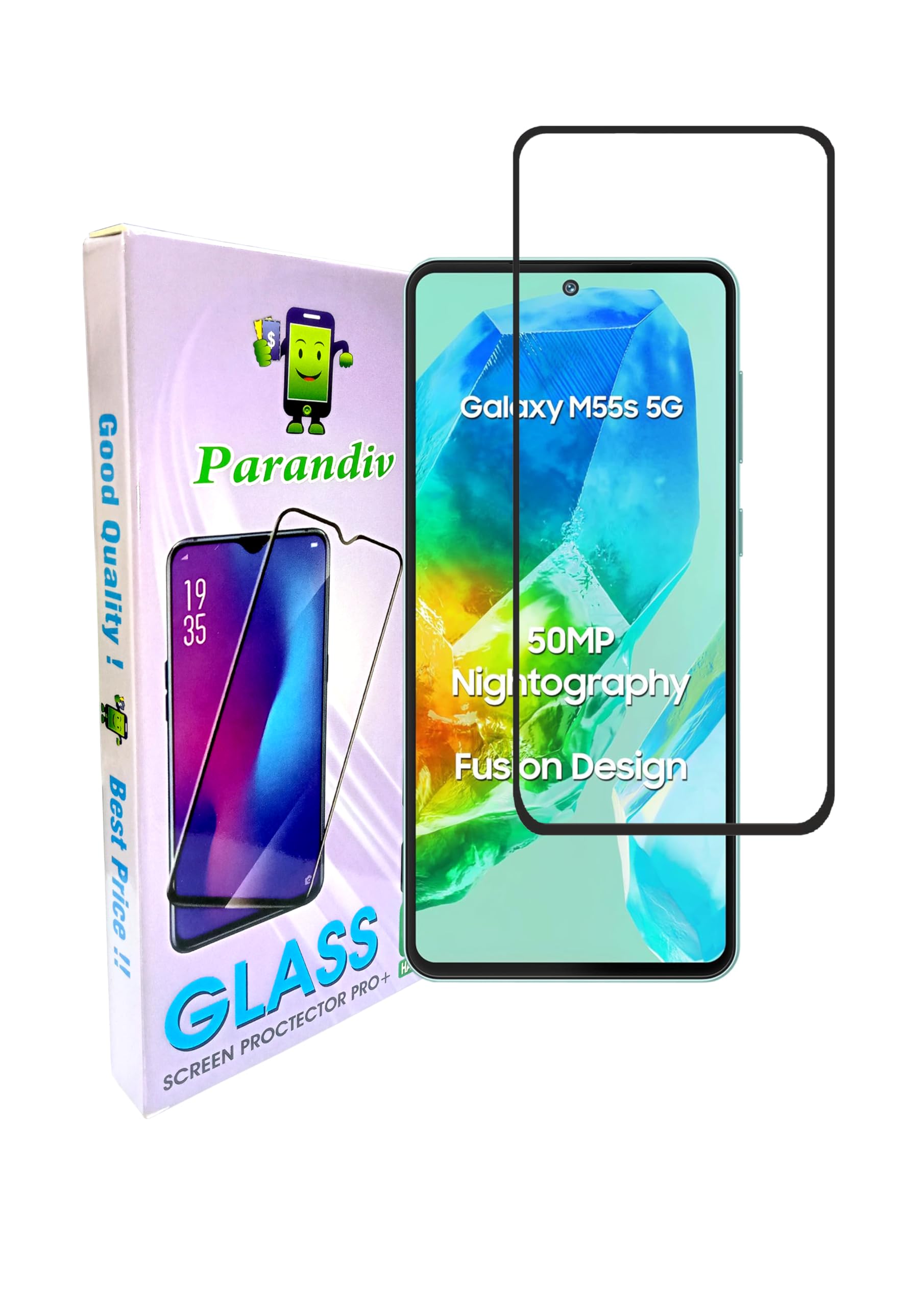 Parandiv® Samsung Galaxy M55s 5G Branded Tempered glass 9H Hardness HD Glue Cover Friendly Anti-scratch Screen guard And Easy Installation Kit (B0DJ57SD9C) Amazon Price History, Amazon Price Tracker