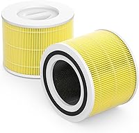 Vista 1 de Core 300 - Filtro de repuesto compatible con Levoit Core 300, Core 300S, Part# Core 300-RF-PA, paquete de 2, amarillo