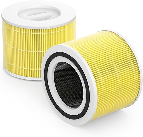 Core 300 - Filtro de repuesto compatible con Levoit Core 300, Core 300S, Part# Core 300-RF-PA, paquete de 2, amarillo