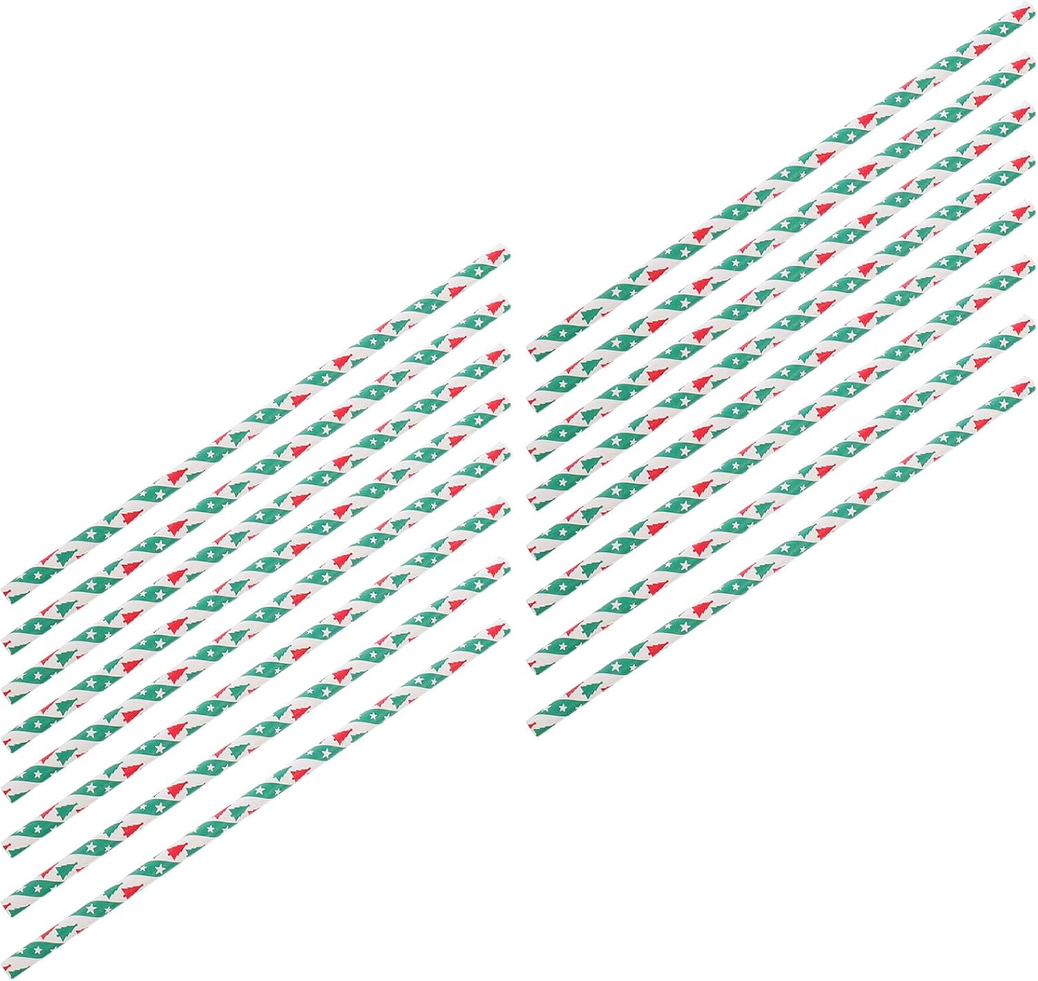 HEMOTON 50pcs Green Polka Dot Paper Straws Disposable Christmas Party Supplies Decorative Drinking Straws for Holiday Events and Festive Celebration Use