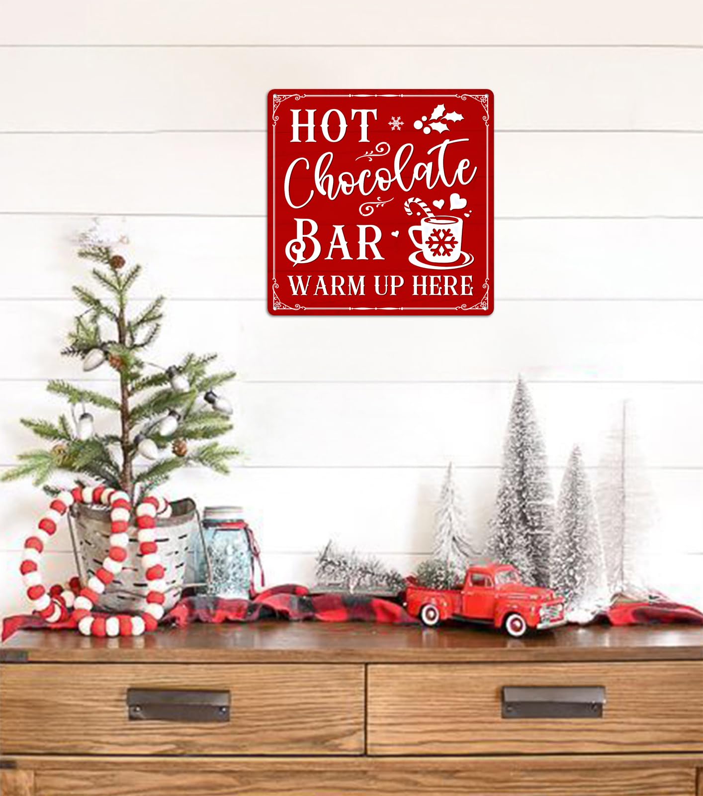Letrero De Navidad De Barra De Cacao Caliente - Metal, 8x12 Pulgadas, Decoración Navideña Para Pared, Regalo Divertido
