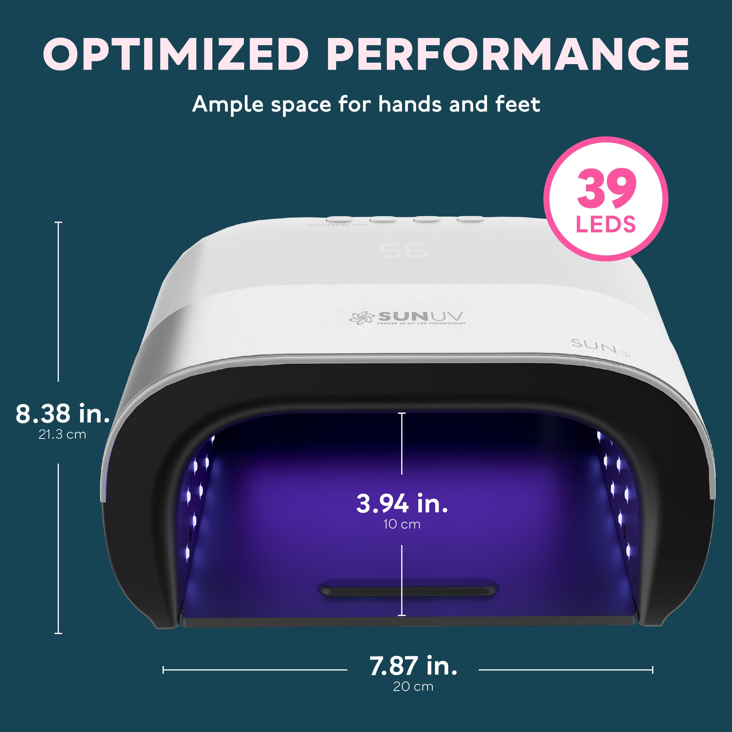 SUNUV Lampada UV LED per Unghie Professionale, Asciugatrice LED/UV Gel Macchina per Polimerizzare lo Smalto, con Sensore Automatico e LCD Display in Casa e Soggiorno