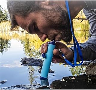 2 Stück Persönlicher Wasserfilter Strohhalm Outdoor Tragbare Filtration Notfall Überlebensausrüstung Wasserlösungen Taktische Ausrüstung für Wandern Camping Zubehör Reisen Jagd Angeln Ausflug