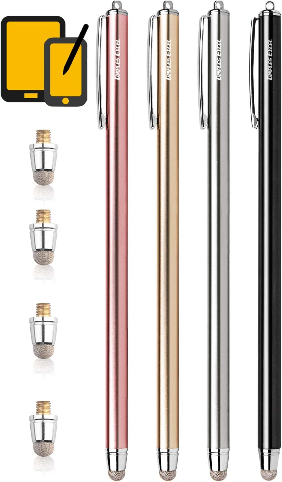 Stylus Pen Styluses Pens Long Extra Universal Pencil Capacitive Stylus Tablets Tablet Touch Screen Touchscreens Stylus for Apple iPad Pro iPad mini iPad Air iPhone with Replacement Tip