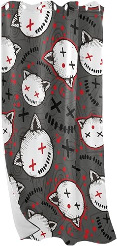Miniatura 7 de Cat's Heads and Blood Drops Blackout Curtains 84 inches Length Window Curtain Panels for Apartment Curtains for Sliding Glass Door Door Curtains for