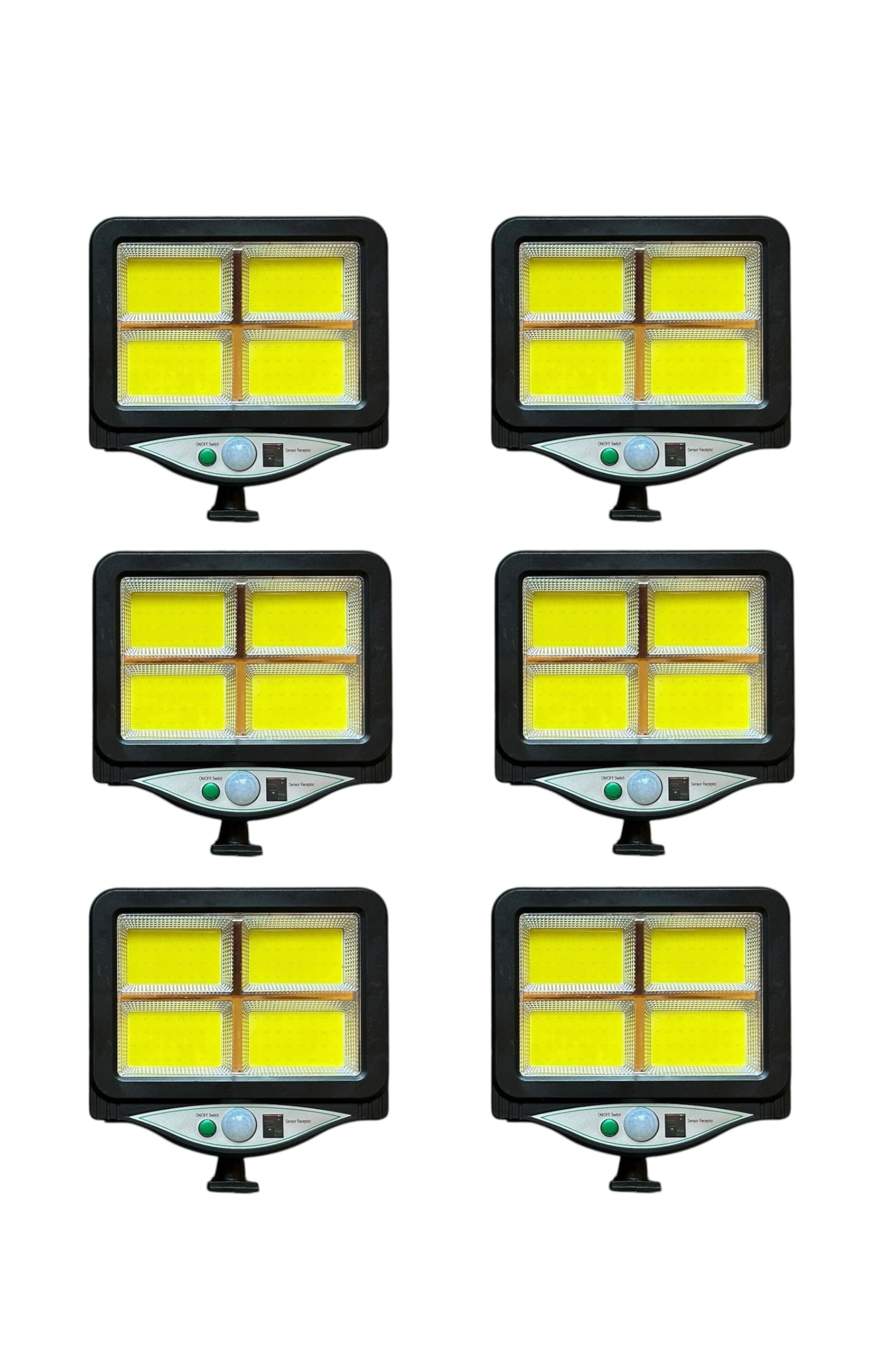 6 Pezzi Faretto Solare 128 LED con Staffa di Montaggio, Sensore di Movimento e Telecomando – Illuminazione Potente, Ricarica Solare e Controllo Remoto per Massima Efficienza - CW966-6pz