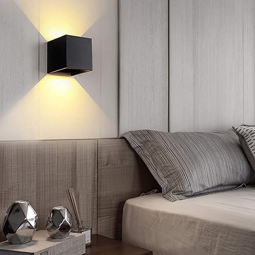 Miniatura 7 de SOKHNA Lámpara de pared impermeable de aluminio LED moderna,Luz de pared al aire libre,6W 3000K blanco cálido, IP65 impermeable al aire libre