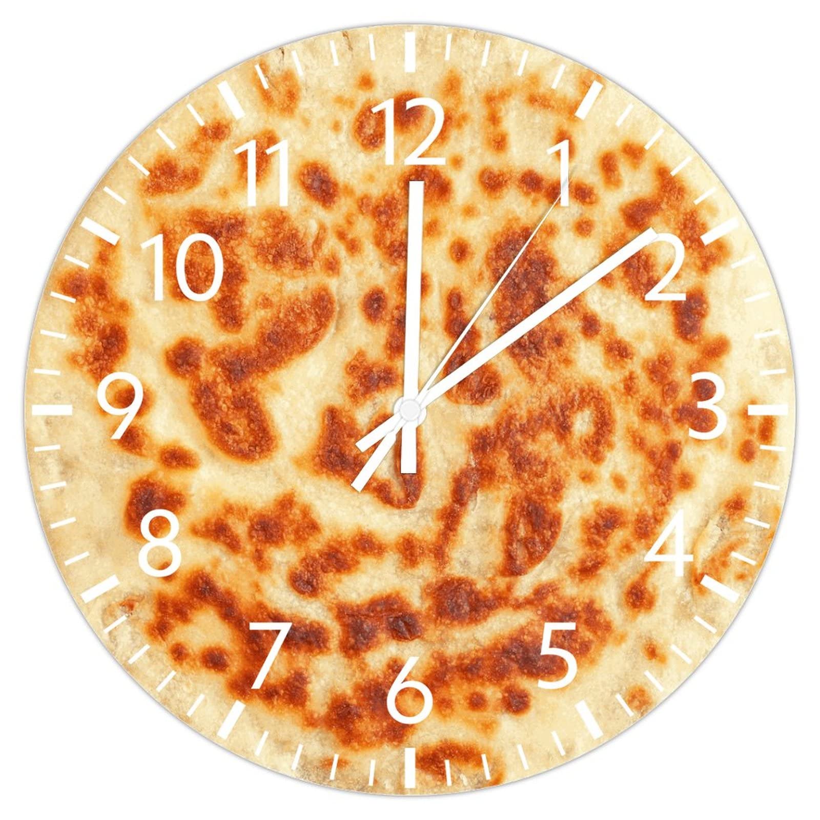 Horloge pizza pour cuisine et salon | Pendule ronde 30 cm en PVC