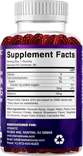 Miniatura 8 de Vitamatic Melatonina 10 mg por gomita  60 porciones  60 gomitas vegetarianas  Suplemento sin hábito