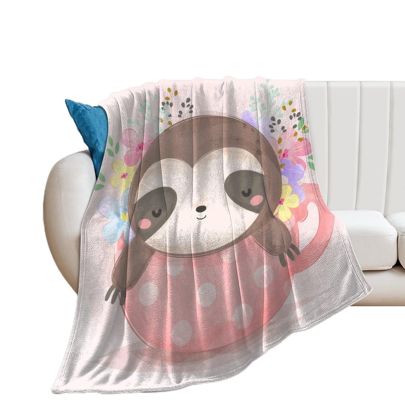 Couverture Polaire Paresseux : Plaid Canapé et Couverture Lit 100x130cm