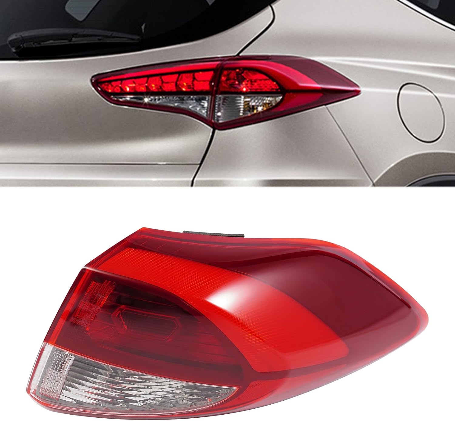 LYNICESHOP Tail Light Assembly for 2016 2017 2018 Hyundai Tucson, Halogen Rear Light Brake Lamp Taillight Assembly Replacement 92402D3010 (Passenger Side)