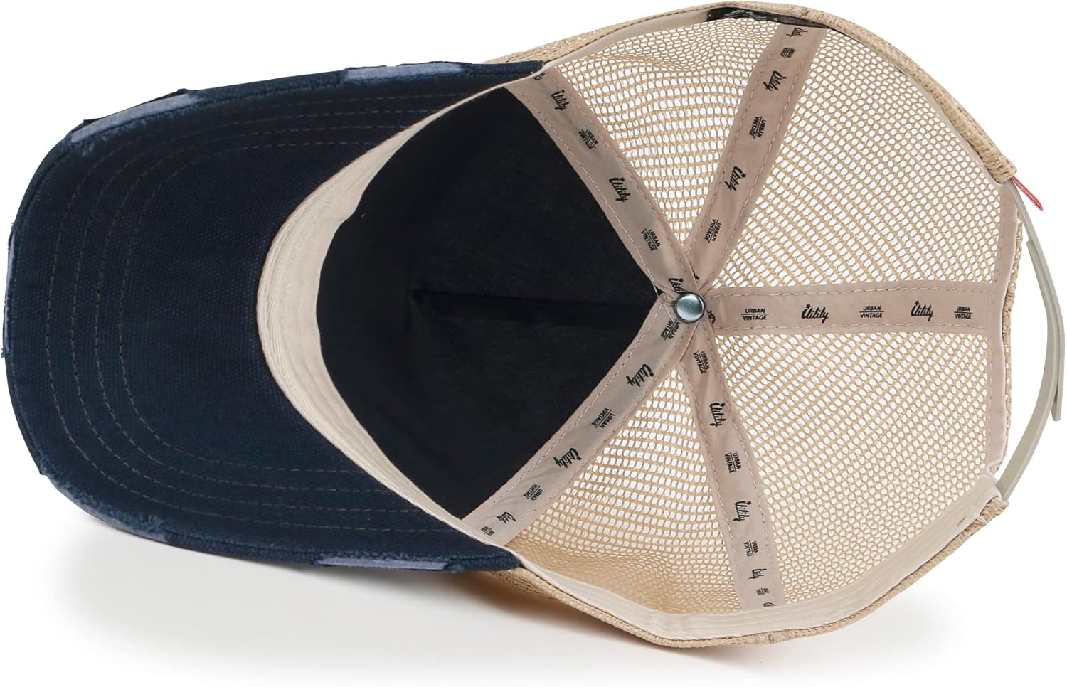 ililily Maui Embroidery Patch Casual Mesh Baseball Cap Distressed Trucker Hat