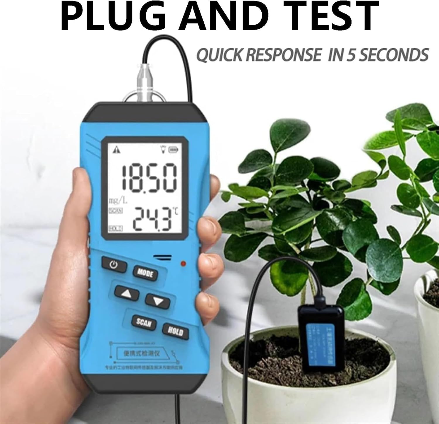 Soil Tester for Nitrogen, Phosphorus, Potassium, pH, Moisture, Nutrient Conductivity, EC Meter for Gardening and Agriculture