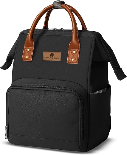 StarAndDaisy Diaper Backpack For Mothers For Travel/Diaper Bags For Mom With Multi Compartments, Insulated Bottle Pockets, Waterproof, Ultra Soft Oxford Fabric, 24Lt Capacity – Black