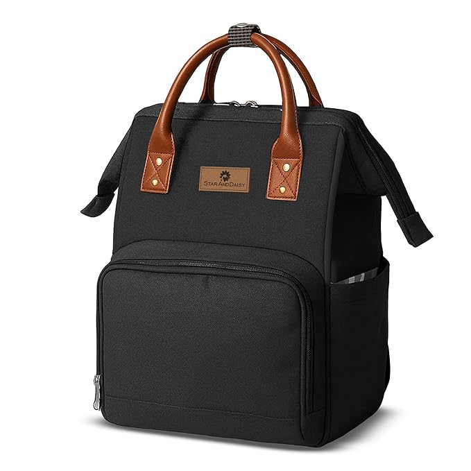 StarAndDaisy Diaper Backpack For Mothers For Travel/Diaper Bags For Mom With Multi Compartments, Insulated Bottle Pockets, Waterproof, Ultra Soft Oxford Fabric, 24Lt Capacity - Black