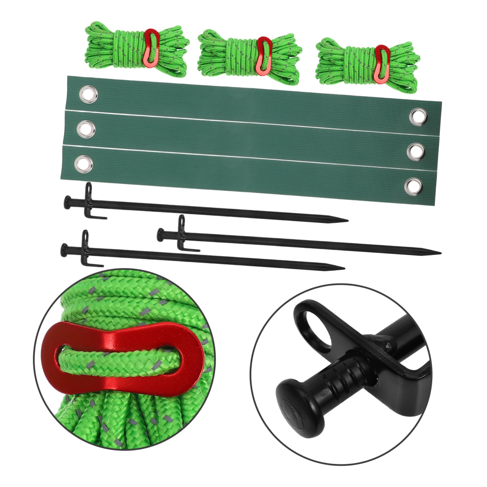 VICASKY Kit D'ancrages D'arbres Étai d'arbre pour Jardin Extérieur Complet Comprenant 3 Attaches Piquets 3 Tuteurs en Fer et 3 Câbles de Soutien