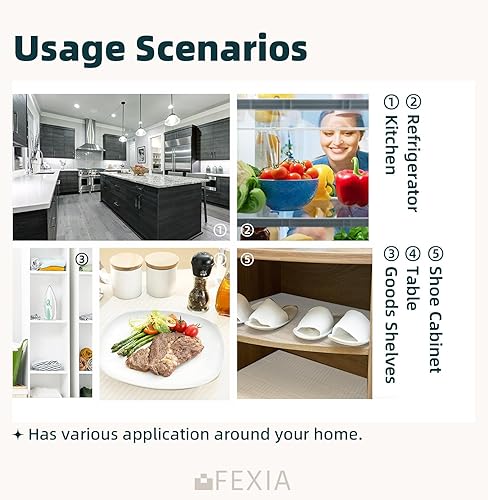 Miniatura 7 de 2 rollos de forros de gabinetes para estantes y cajones, 12 pulgadas x 5 pies (60 pulgadas), no adhesivos para revestimientos de armarios de