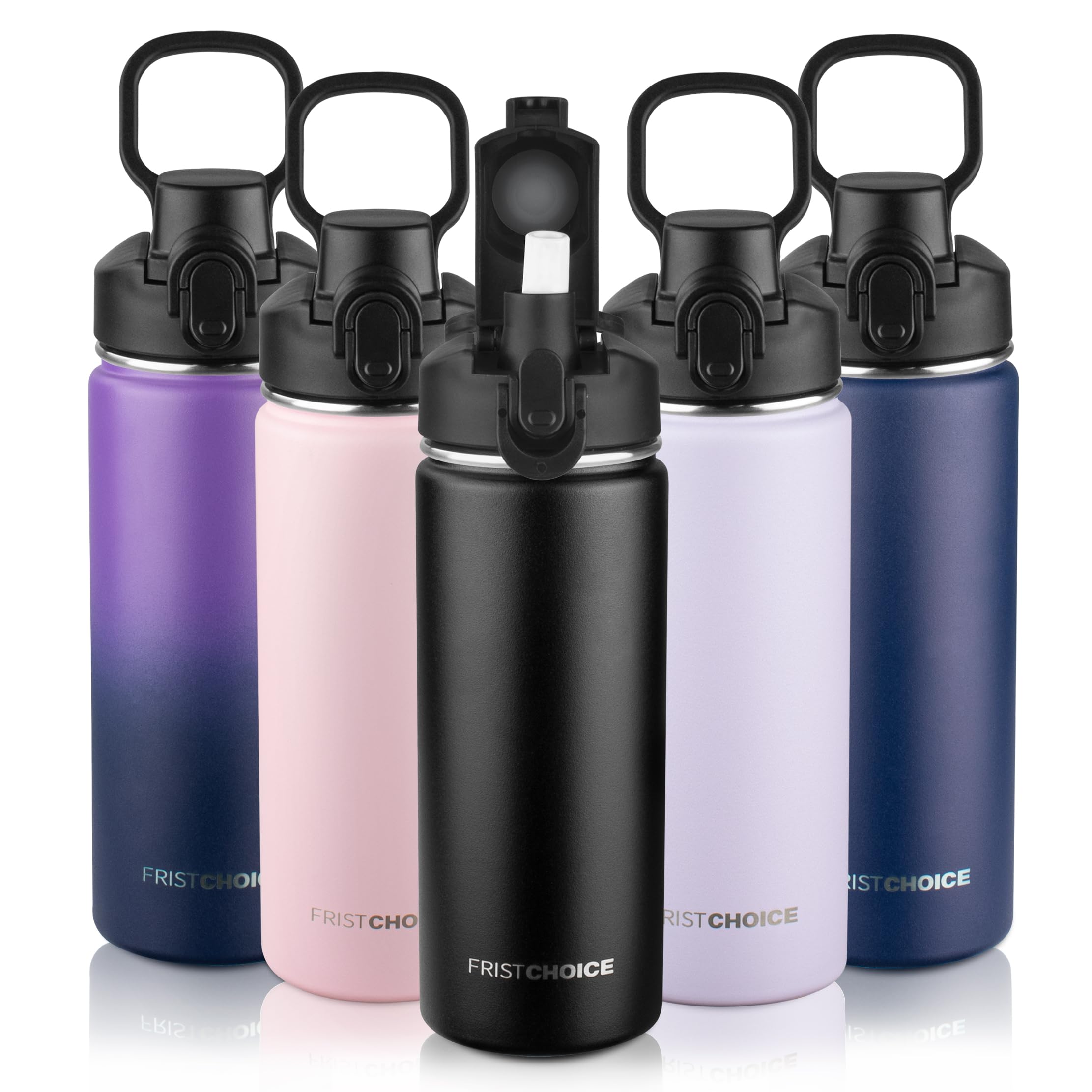 Insulated water bottle with Lid,18oz Stainless Steel Water Bottle for Boys,Girls,Double Wall Vacuum Wide Mouth Thermal Water Bottle for School,Travel,