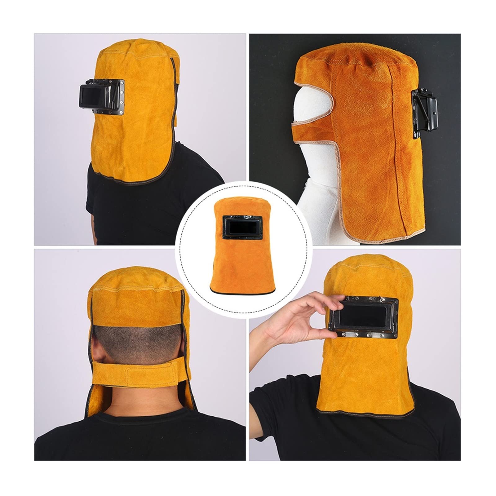 1pc de soldadura de cuero mascarilla de soldadura sombrero de soldadura de mascarilla protector de soldadura de mascarilla,Protección superior