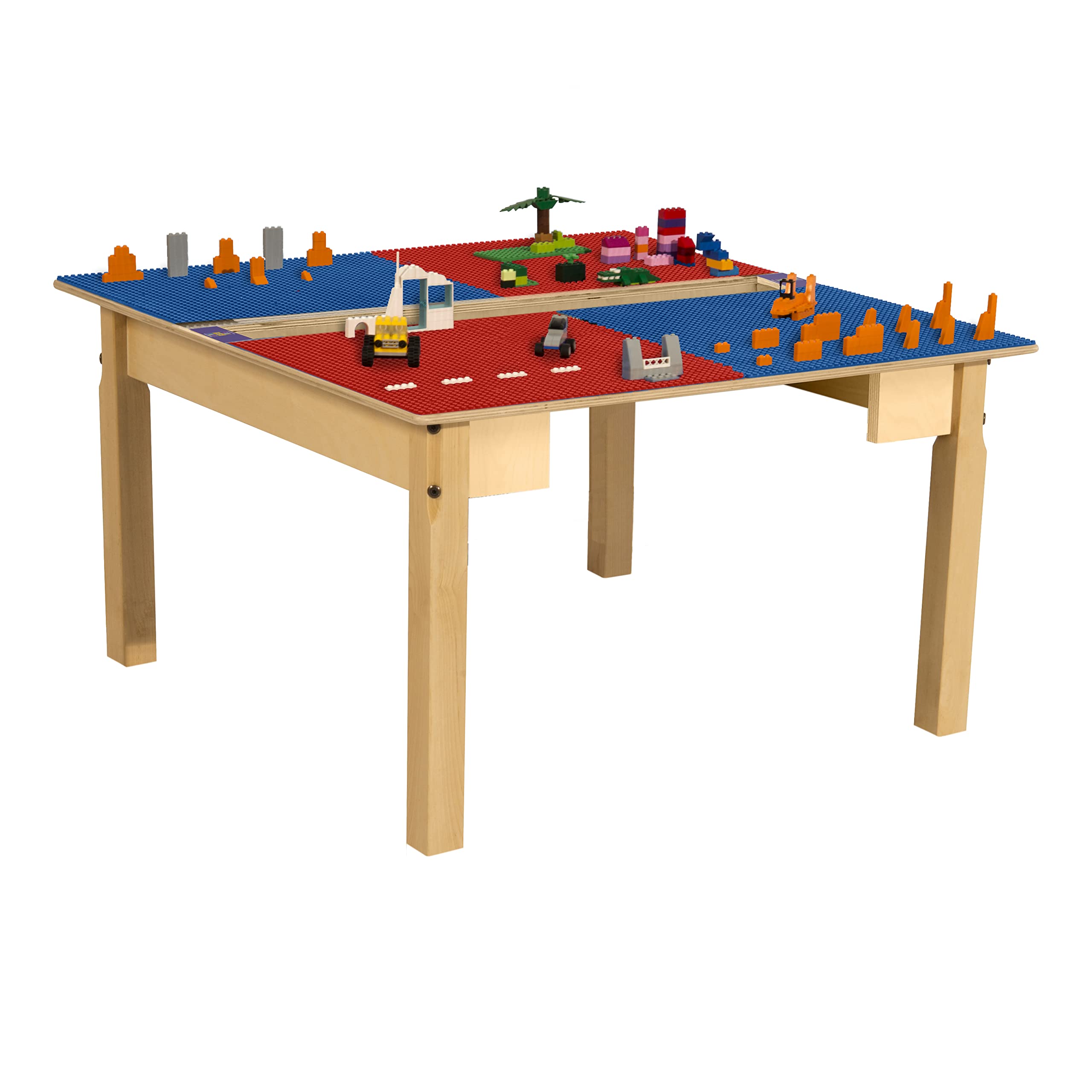 Time-2-Play Kids Activity Play Table, Compatible with Lego Bricks, Extra Sturdy Birch Plywood, 35