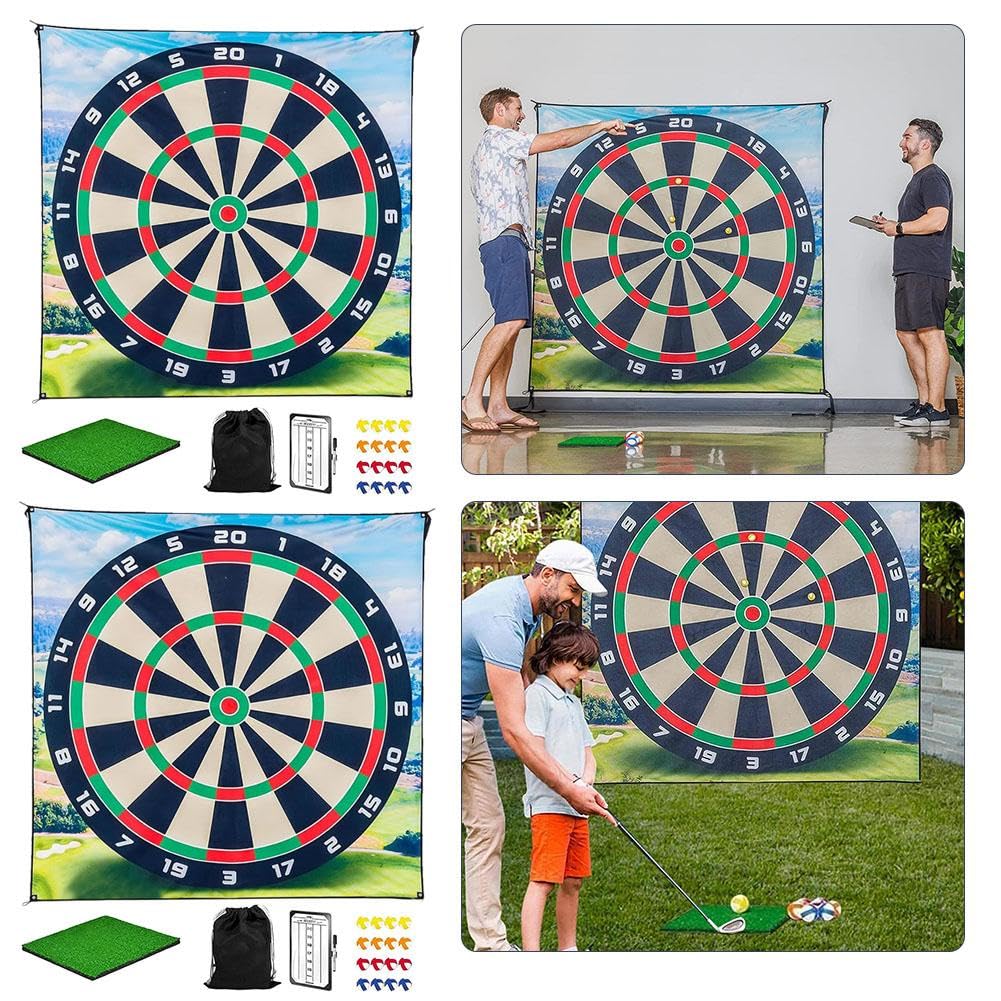 Golf Chipping Game with Sticky Balls and Darts, Golf Practice Mat Kits Indoor Outdoor Golf Accessories for Adult Family Yard Game