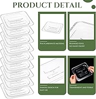 Vista 3 de Hoolerry 24 tapas de sartén de alimentos con asa de policarbonato tamaño 1/6 tapa transparente para restaurante, contenedor de alimentos comerciales