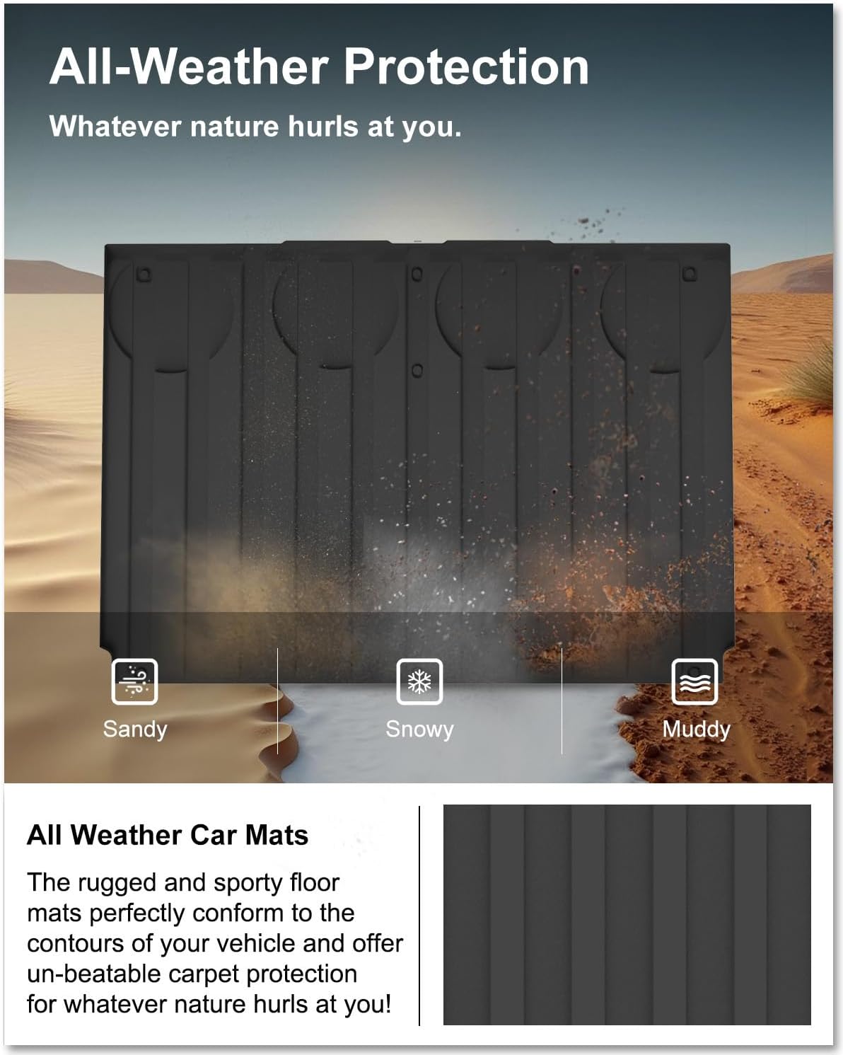 KIWI MASTER Bed Mat for 2016-2026 Can-Am Defender Accessories, Custom Fit All Weather Rear Cargo Liner, Heavy Duty TPE Tray Trunk Mat, Black