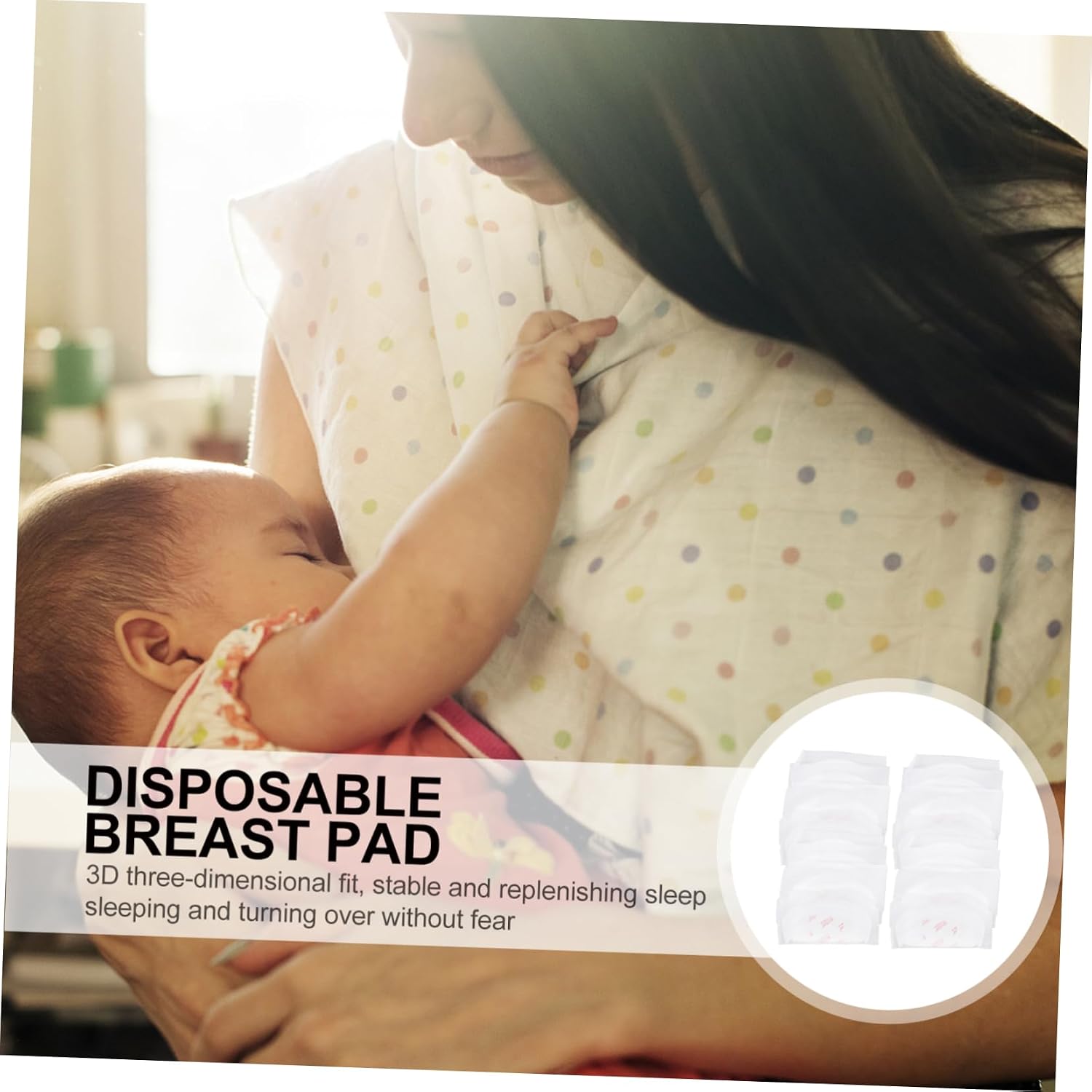 ORFOFE 50pcs Overflow Breast Pad Disposable Breast Pads for Leaking Nursing Mat Fit Maternity Breathable Skin-Friendly