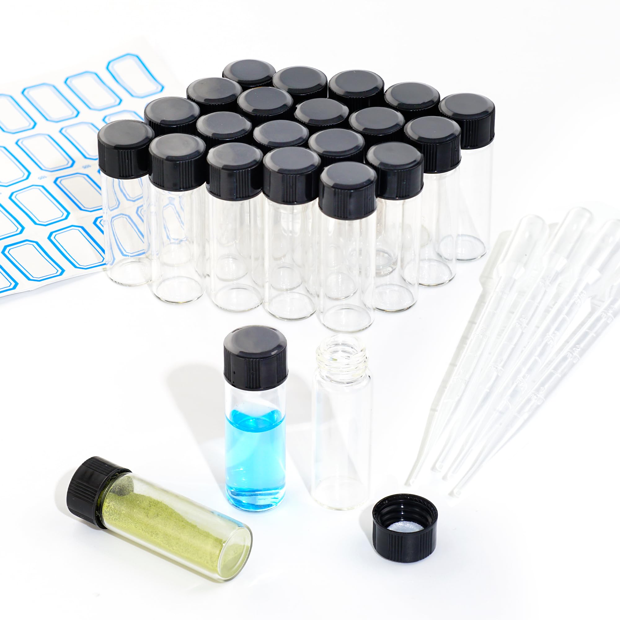 Ulalaza Clear Glass Sample Flacon Vloeibare Sampling Sample Glazen Fles Opslag Flesjes Draad Gesloten Top Schroefdop Gegradeerde Borosilicaat Ronde Flessen
