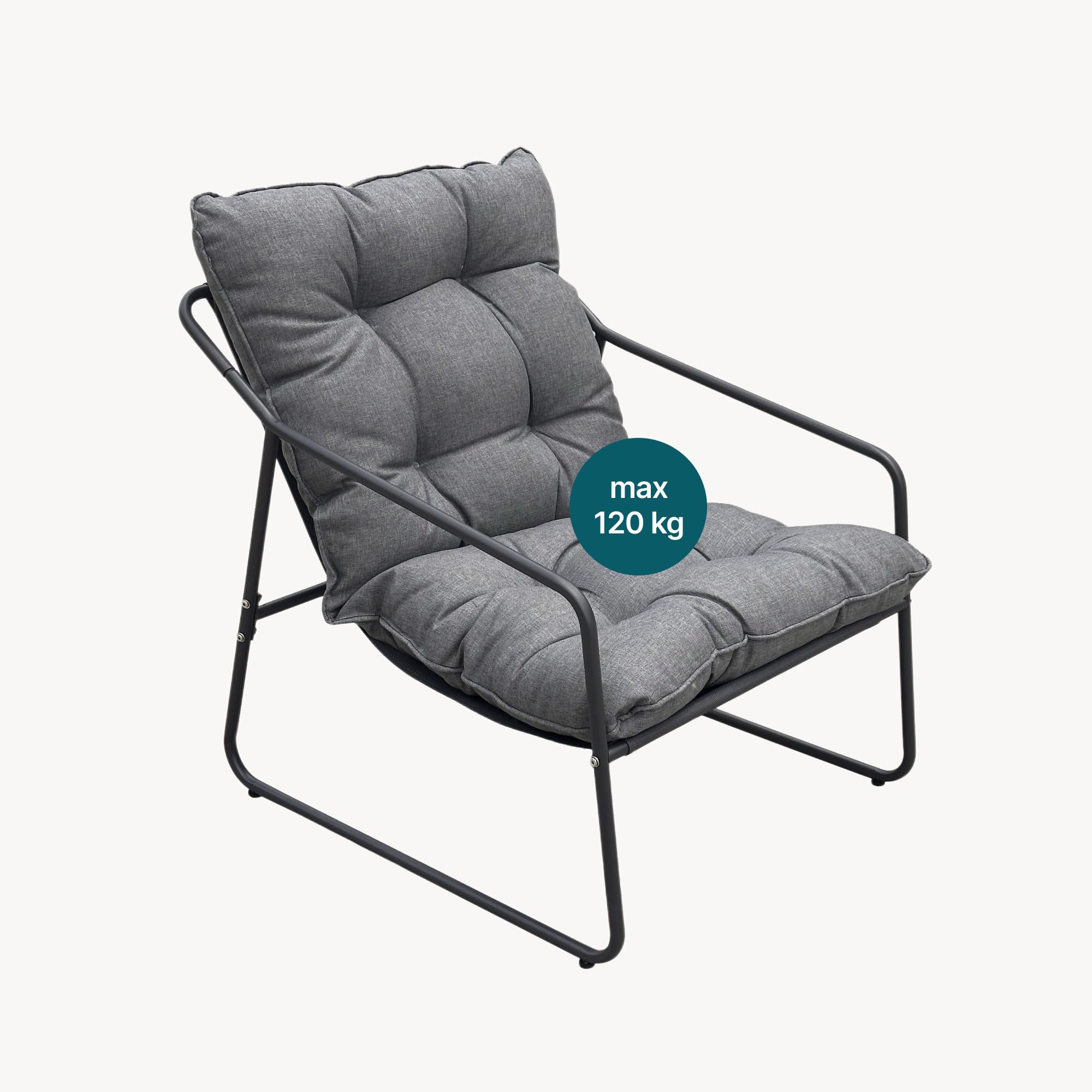 [en.casa] Set Salotto di 5 Mobili da Giardino Grigio Scuro
