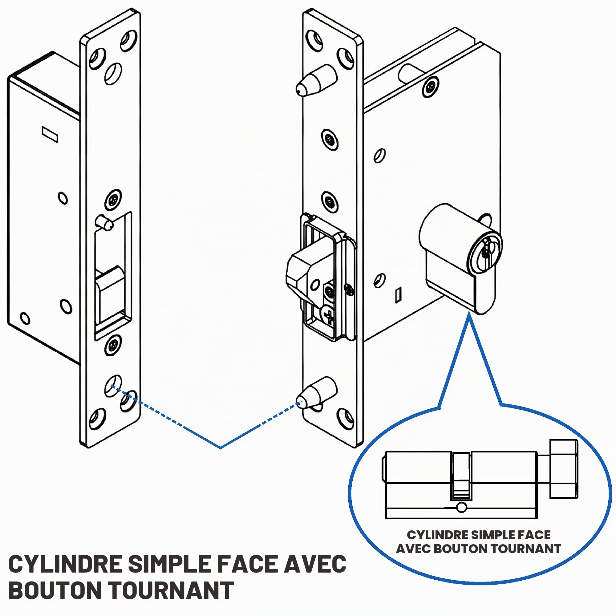 UHPPOTE Serrure à crochet électrique sans mode pour porte coulissante