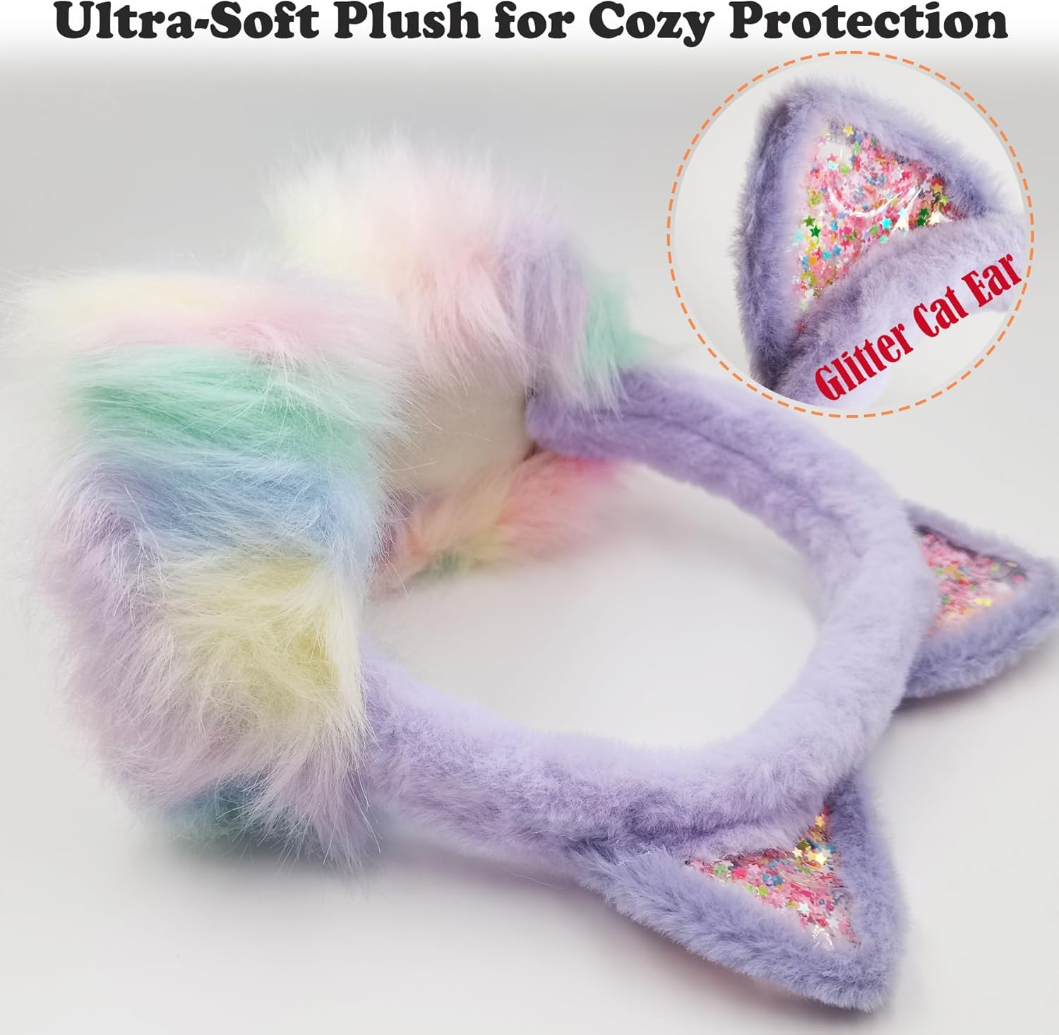 Winter Earmuffs for Kids Girl Plush Ear Warmers,Foldable Unicorn Earmuffs for Girls Kids Women Warm Outdoor Ear Covers - Image 4