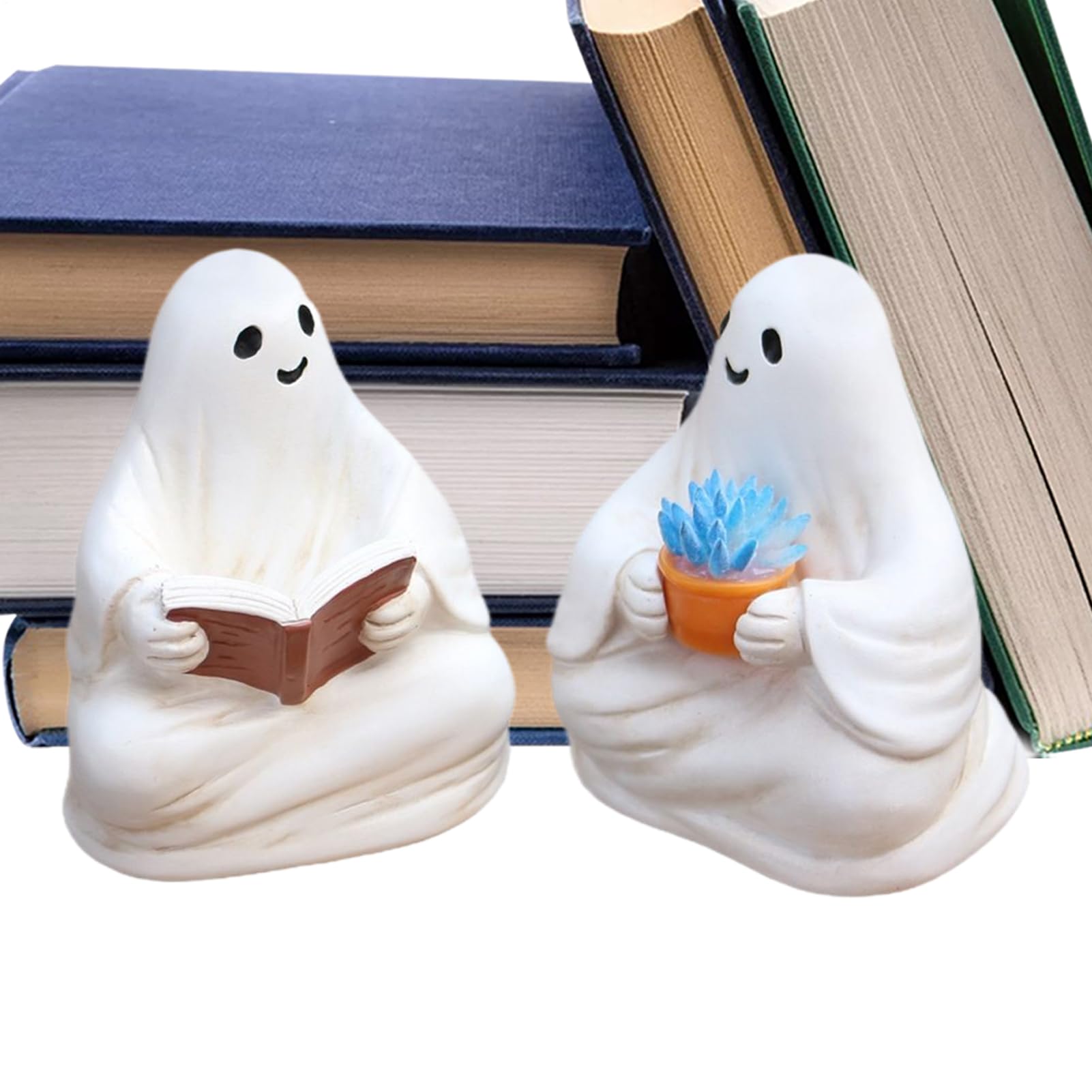 Jolies décorations fantômes liseurs en résine, cadeau miniature pour table et jardin