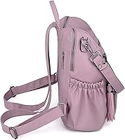 Vista 6 de UTO Mochila de cuero vegano para mujer, diseño de moda, convertible con borla, para viajes, con borla