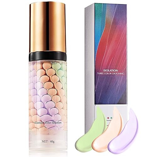 Corrector de color de un solo paso, crema de aislamiento natural, imprimación facial, maquillaje tricolor, crema hidratante teñida de control de