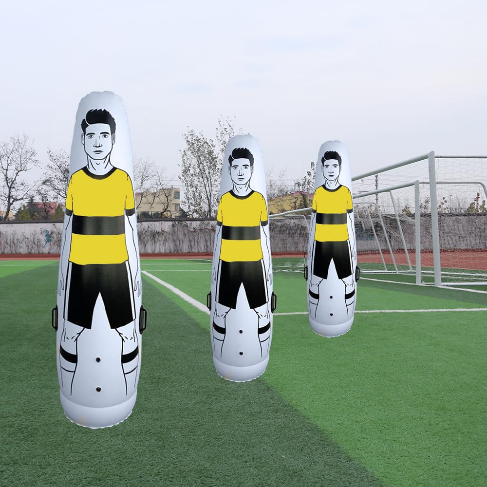 TNZMART Aufblasbarer Fußball-Attrappe, mit Pumpe, Gelb