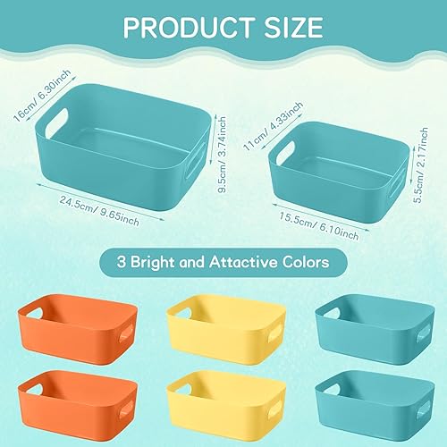 Miniatura 2 de Uiifan 18 contenedores de almacenamiento de plástico pequeños, cestas de almacenamiento para despensa, cestas de baño, organizador con asas para