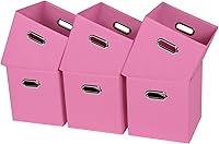 Vista 21 de Contenedores de almacenamiento de tela negra, 13 x 13 x 13 pulgadas, cajas de almacenamiento plegables con doble asa, caja organizadora de tela