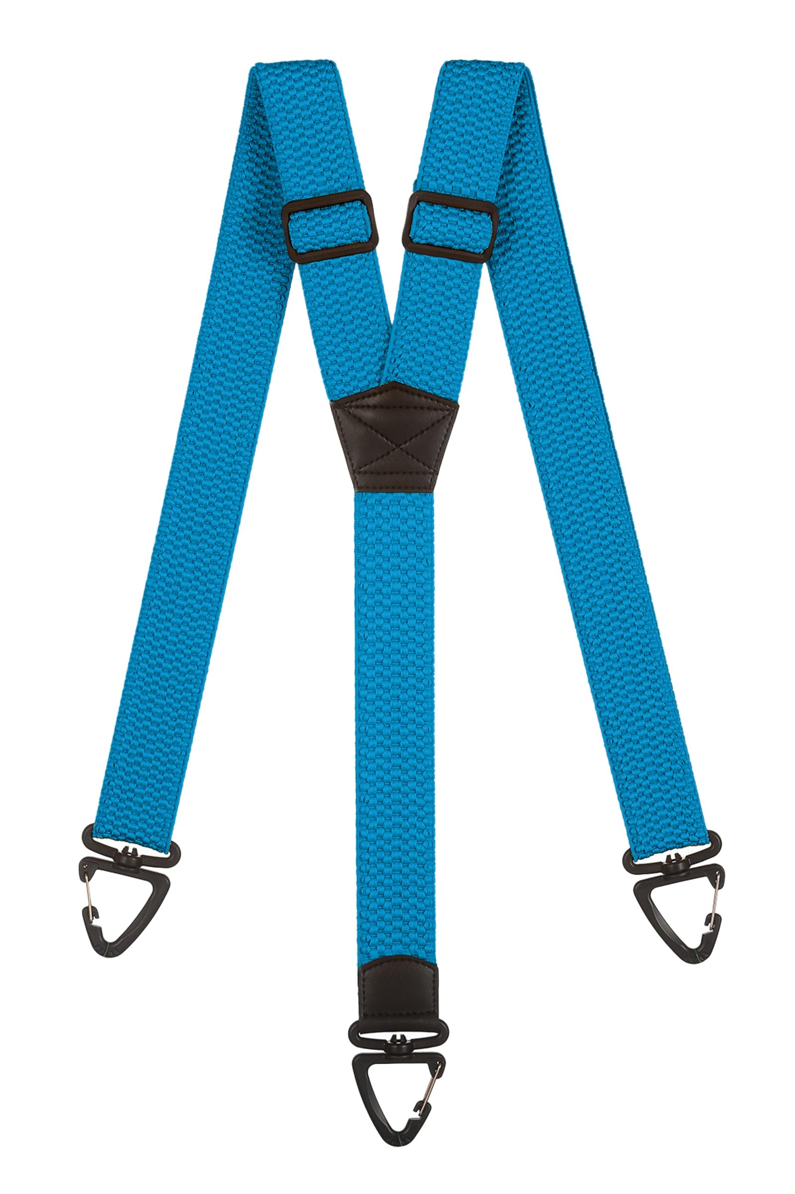 Olata Men's Turquoise Heavy Duty Y-Shape Braces/Suspenders With Plastic Carabiner Clips - 4Cm.