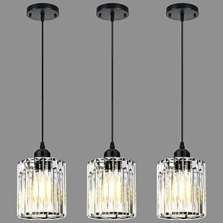 3-Piece Pendant Lights Kitchen Island, Elegant Modern Island Lights for Kitchen with Crystal Glass