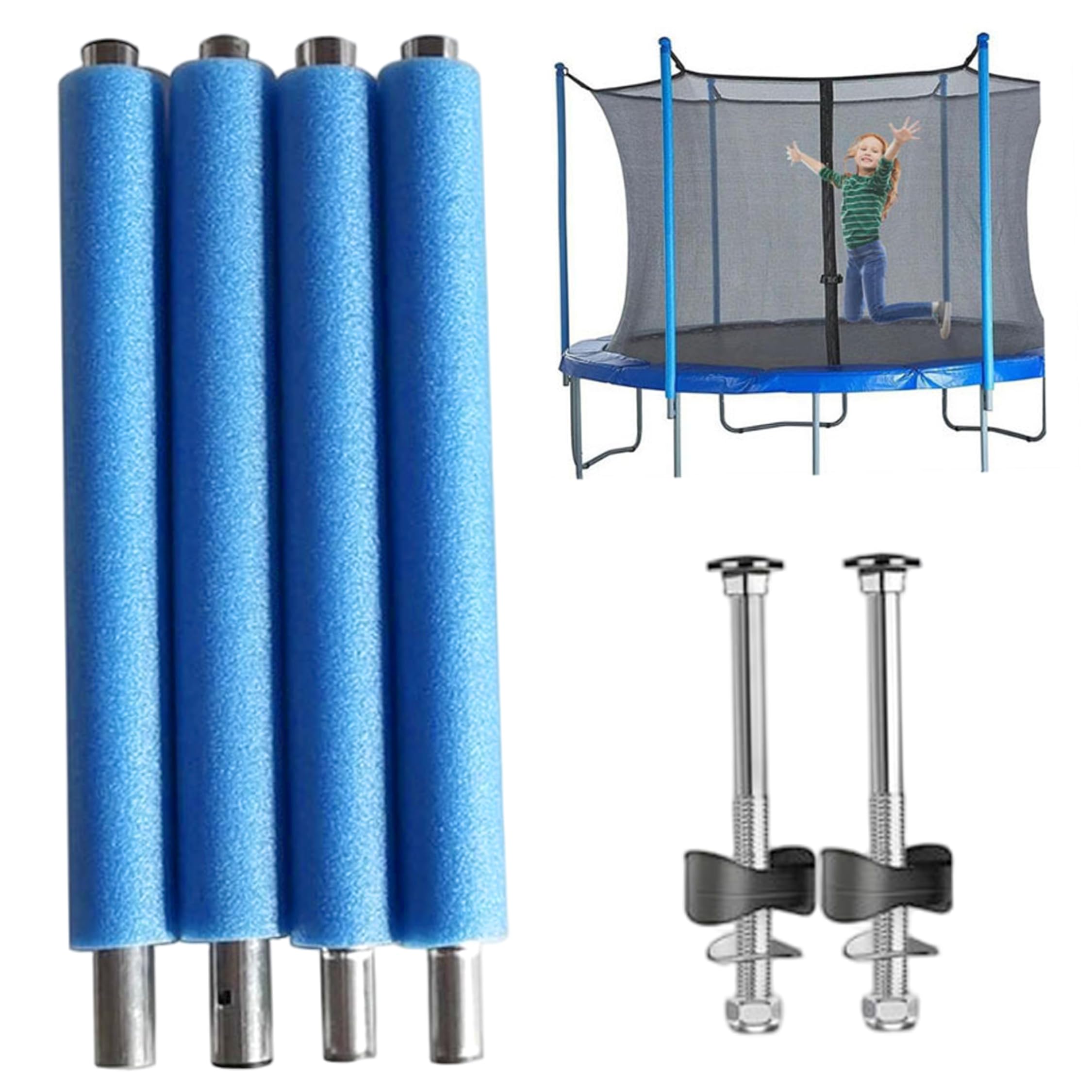 Postes de trampolín de 4 piezas con accesorios para cambiar varillas 7
