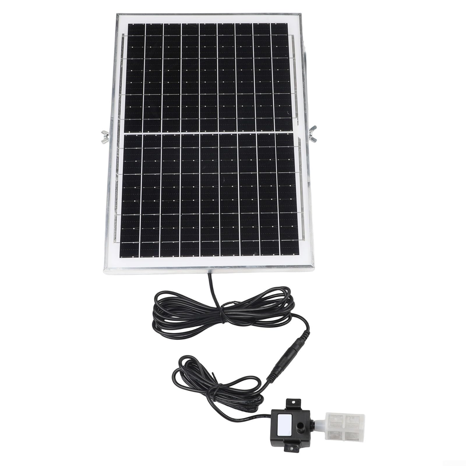 Sistema di pompaggio dell'acqua solare con pannello in vetro temperato da 9 V | Pompa fontana CC 240L/H | Filtro in acciaio inossidabile Tubo da 2 m per aerazione stagni all'aperto (10 W)