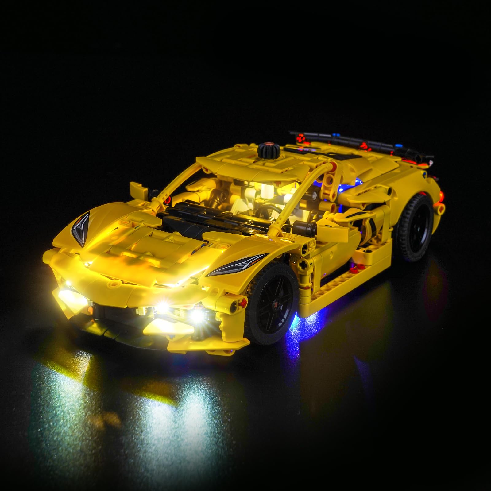 BrickBling Solo luce, compatibile con Lego Technic Chevrolet Corvette Stingray, illuminazione creativa compatibile con Lego 42205 - Non fornito con auto
