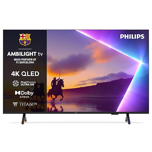 PHILIPS Ambilight TV 75PUS8500 4K Smart TV - 75 Inch Display with Pixel Precise, Ultra HD, Titan OS, Dolby Vision and Dolby Atmos Sound