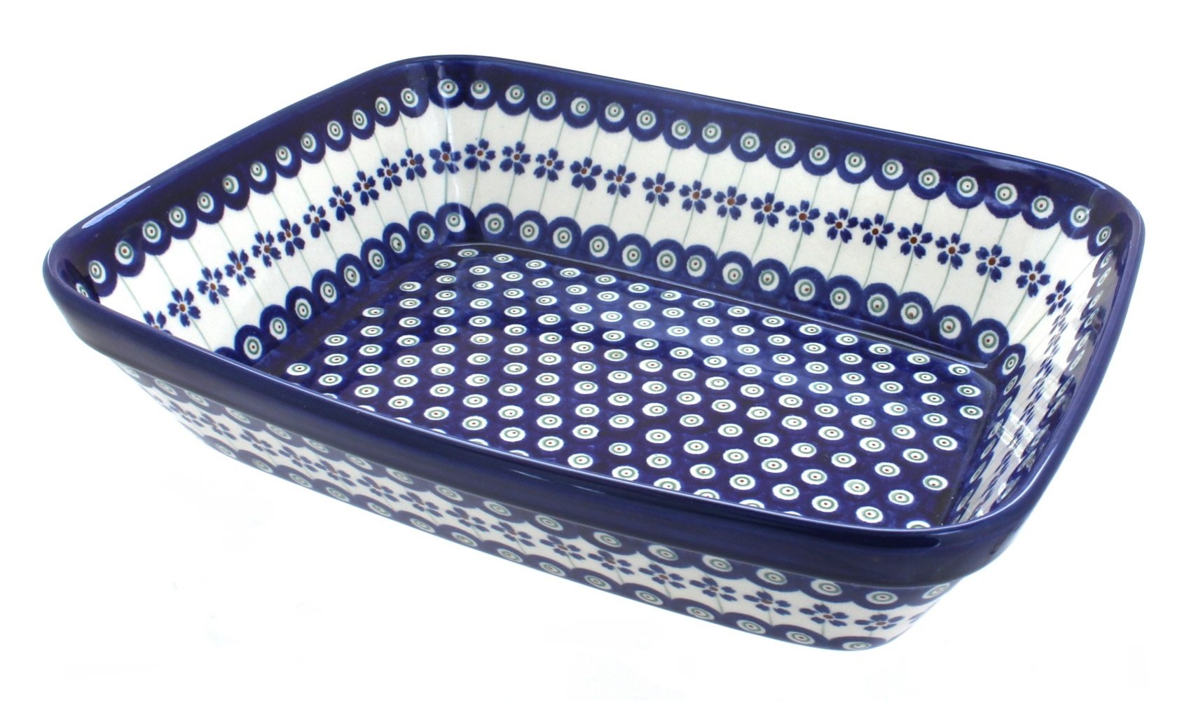 Plat à gratin en céramique Bunzlauer 23x29 cm motif artisanal pour four