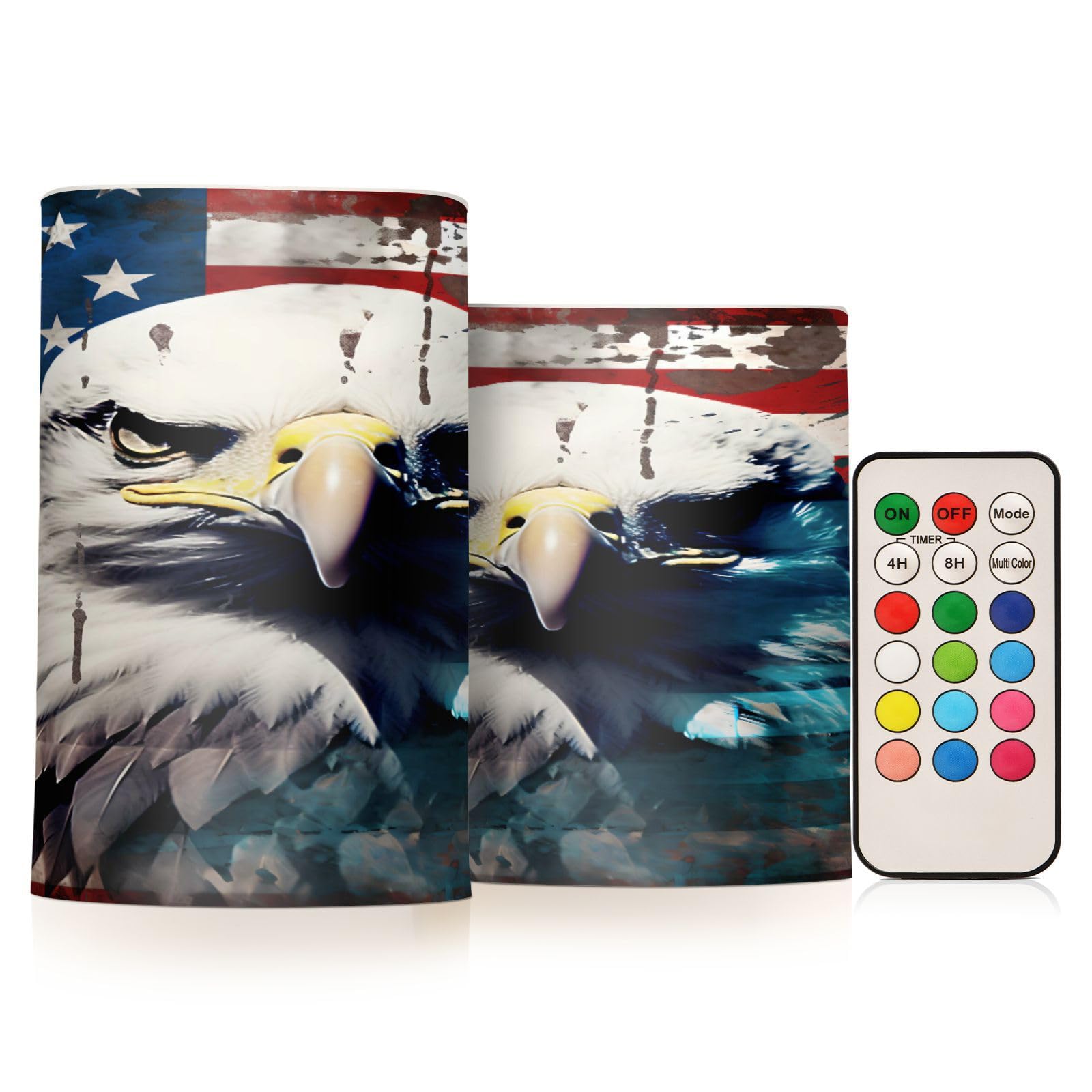 ALAZA Eagle (12) Flickering Flameless Candles Battery Operated with Remote Timer,Tea Light Candles LED Pillar Votive Candles Set of 2 for Outdoor Indoor Decorations