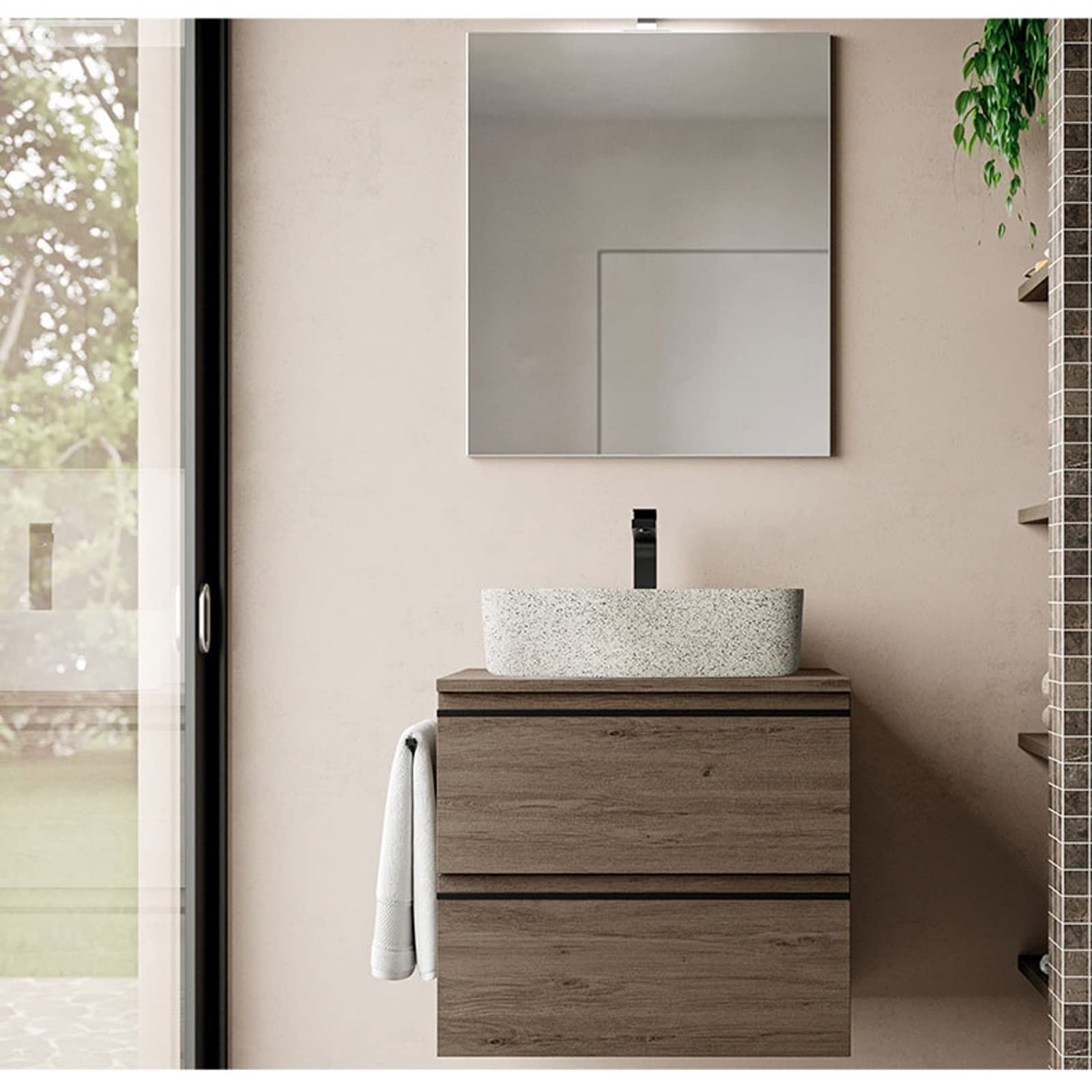 Umywalka Łazienkowa Porcelanowa Ceramiczna Umywalka Nablatowa, Umywalka Nablatowa, Prostokątna, Nablatowa, Porcelanowa, Ceramiczna Umywalka Nablatowa, Umywalka Łazie(Szary)
