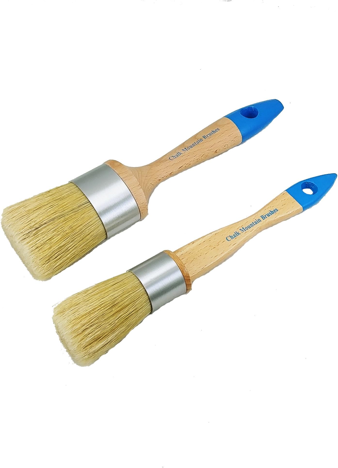 Essential Chalk Furniture Paint Brush Set: Small Detailing & Medium Boar Bristle Brushes: Perfect for Chalk Paint & Detail Work 2-Pack