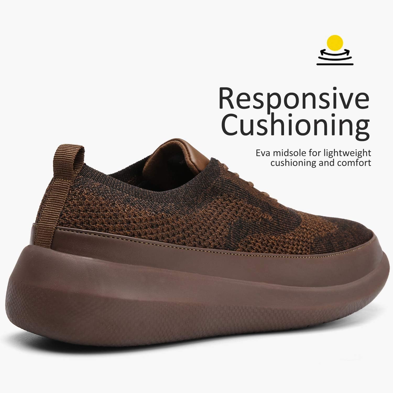 Basic Men's Mesh Wingtip Causual Oxfords Sneaker,Brown,10 M US